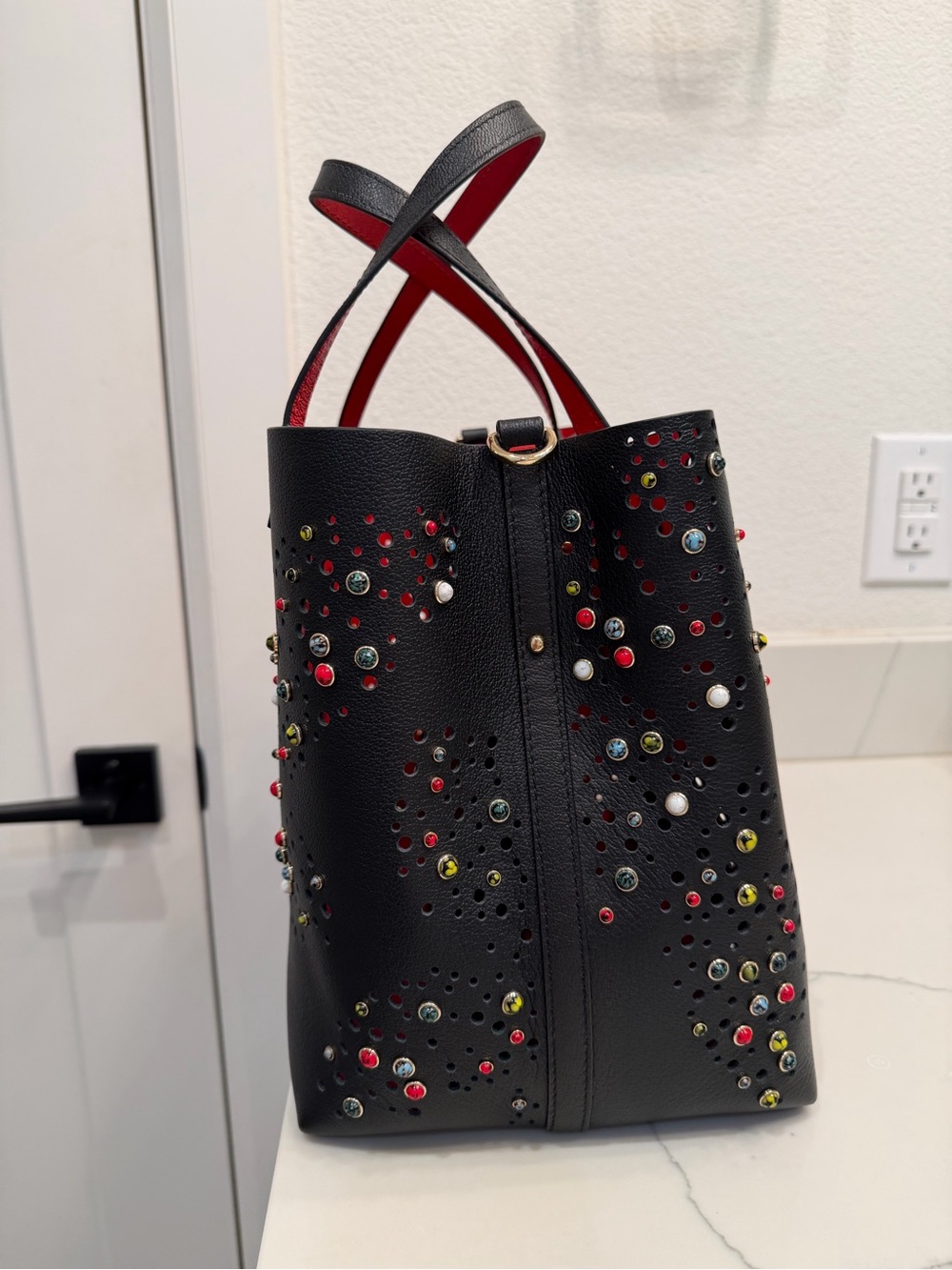 CH Carolina Herrera Black Royal Duke Studded Tote - Picture 2 of 10
